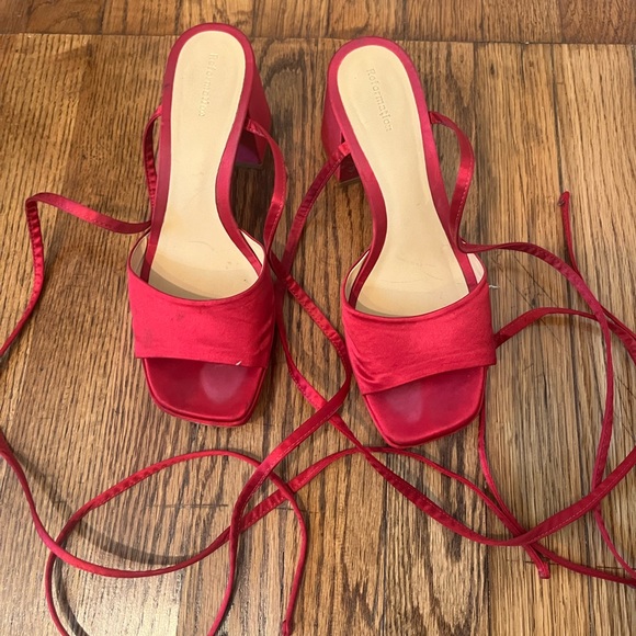 Reformation Magda Ankle Tie Heels - Picture 1 of 7